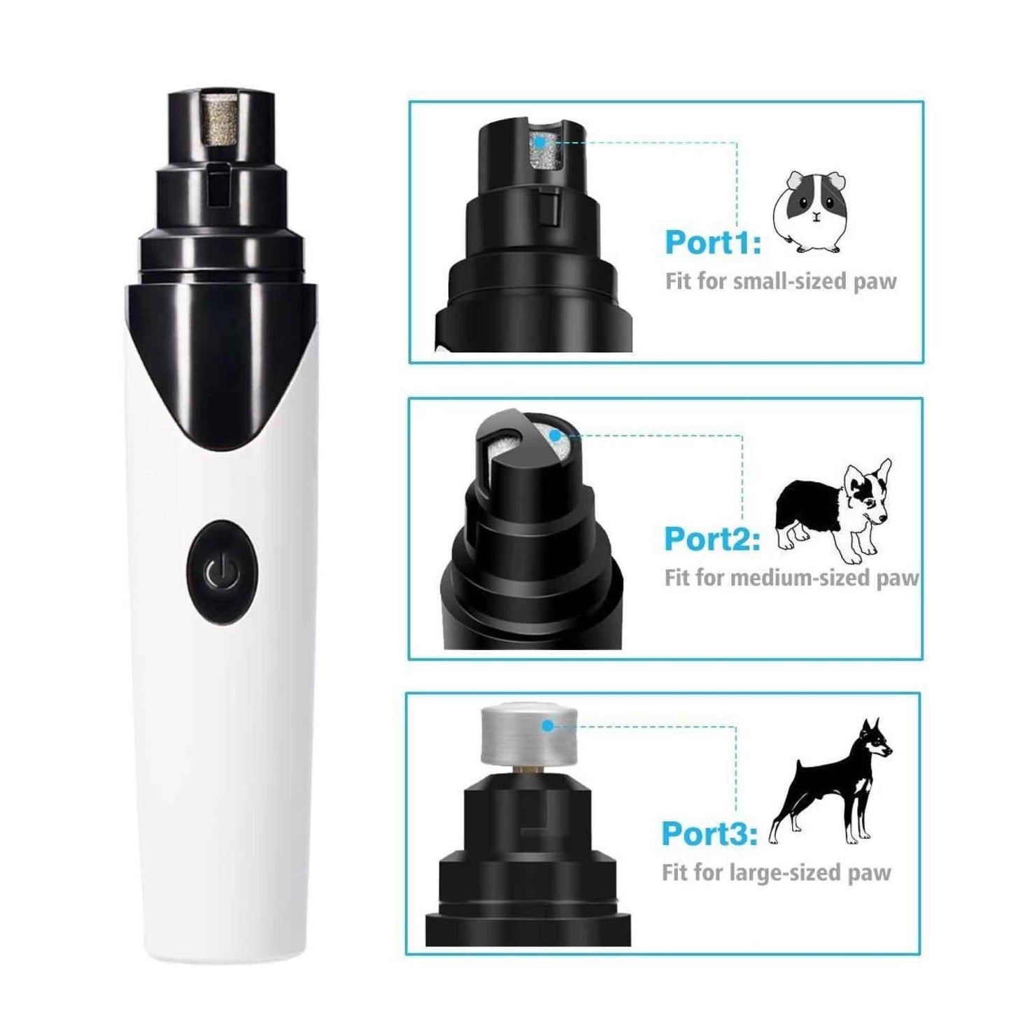 Pet Nail Grinder Dog Cat Electric Trimmer Rechargeable Clipper Claw Filer N8 - Mega Pet Store