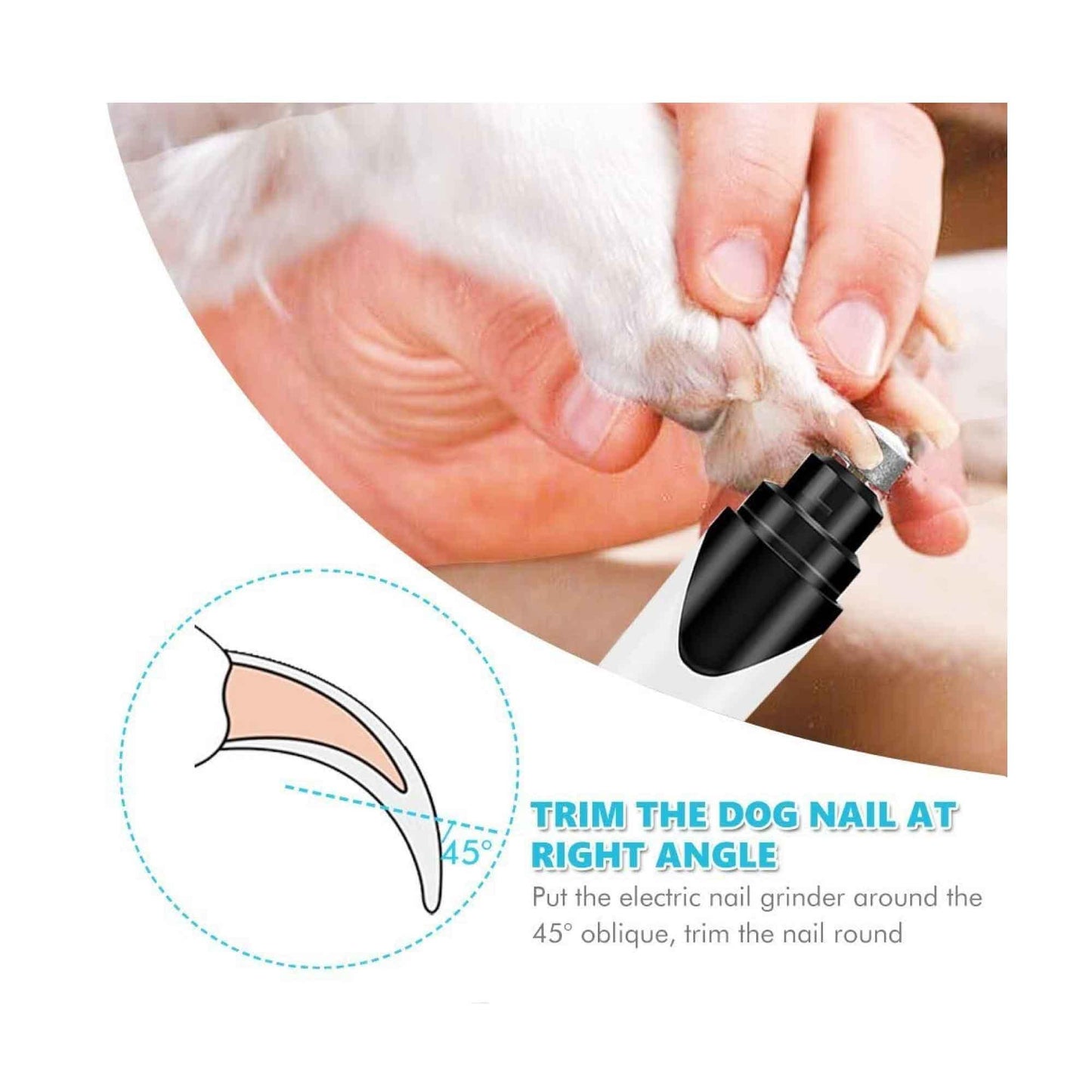 Pet Nail Grinder Dog Cat Electric Trimmer Rechargeable Clipper Claw Filer N8 - Mega Pet Store