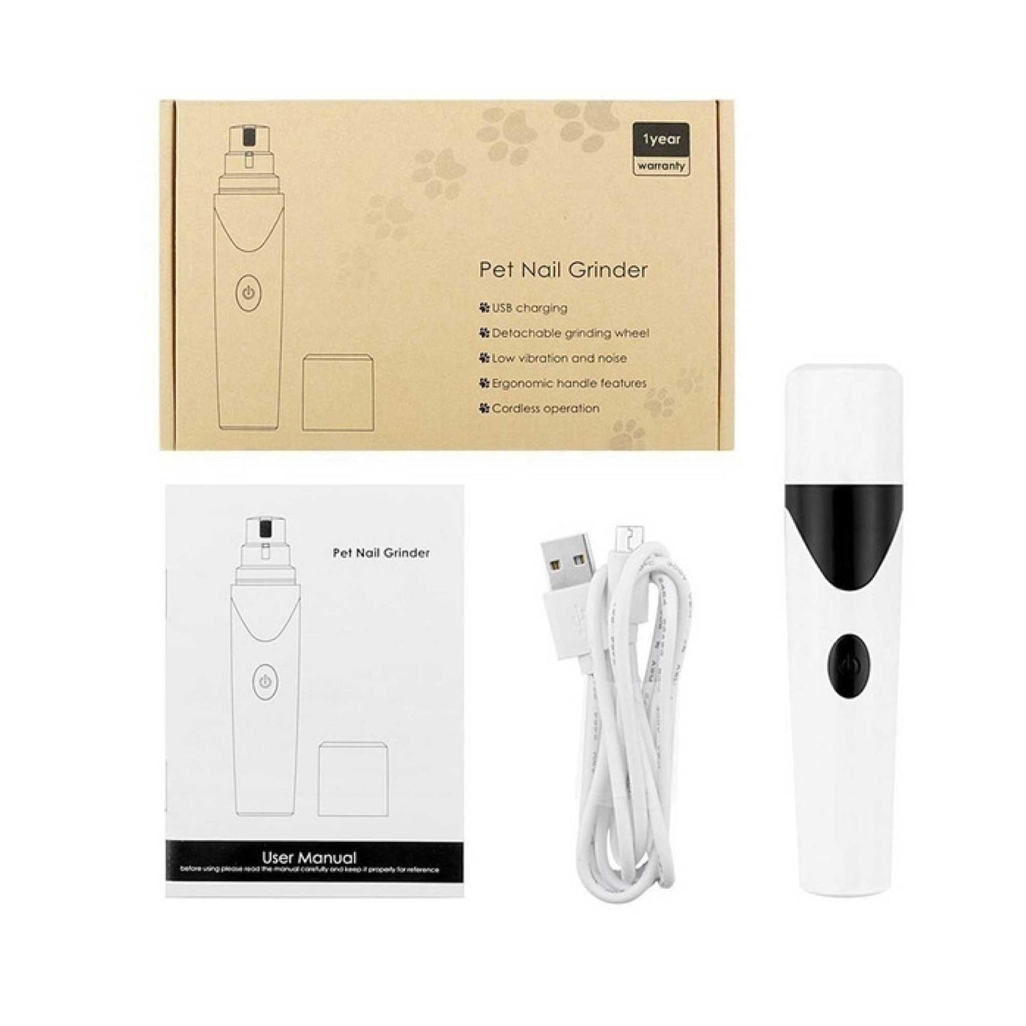 Pet Nail Grinder Dog Cat Electric Trimmer Rechargeable Clipper Claw Filer N8 - Mega Pet Store