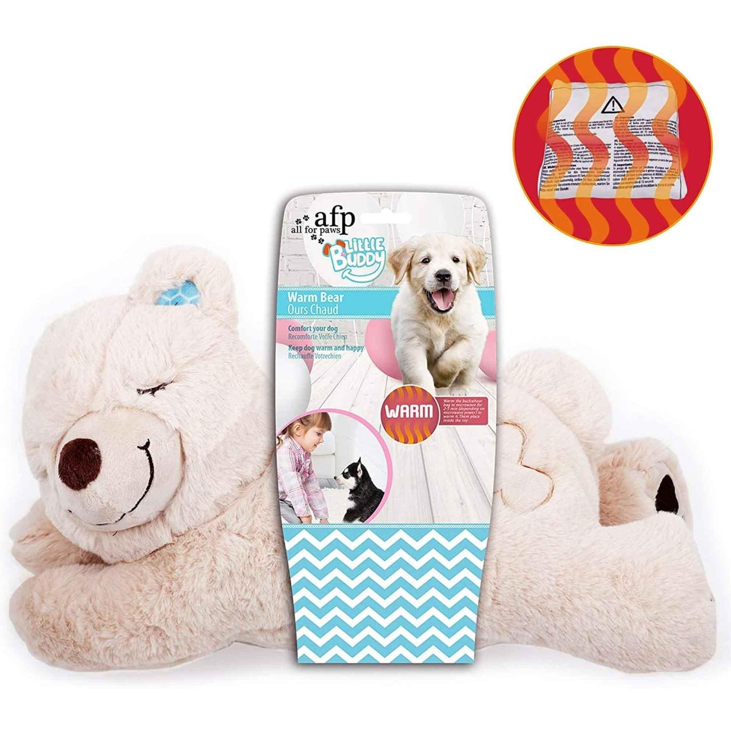 Puppy Warm Toy Bear Dog Heat Pack Comfort Plush Soft Toys Feeling Sleep Aid AFP - Mega Pet Store