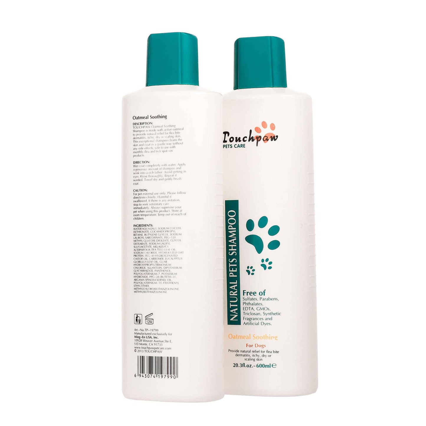 600ml Oatmeal Soothing Dog Shampoo Natural Itchy Dry Flaky Skin Puppy Grooming - Mega Pet Store