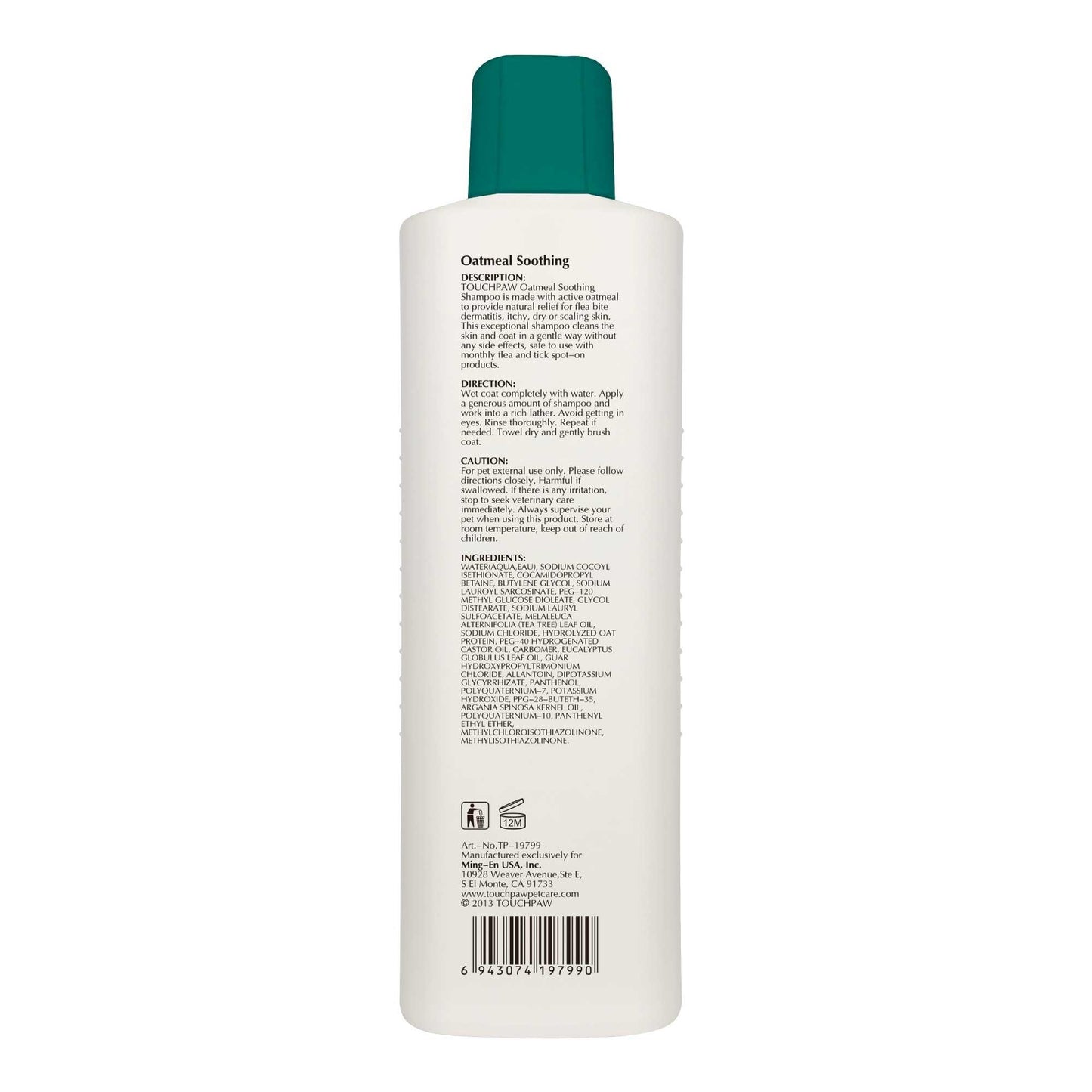 600ml Oatmeal Soothing Dog Shampoo Natural Itchy Dry Flaky Skin Puppy Grooming - Mega Pet Store
