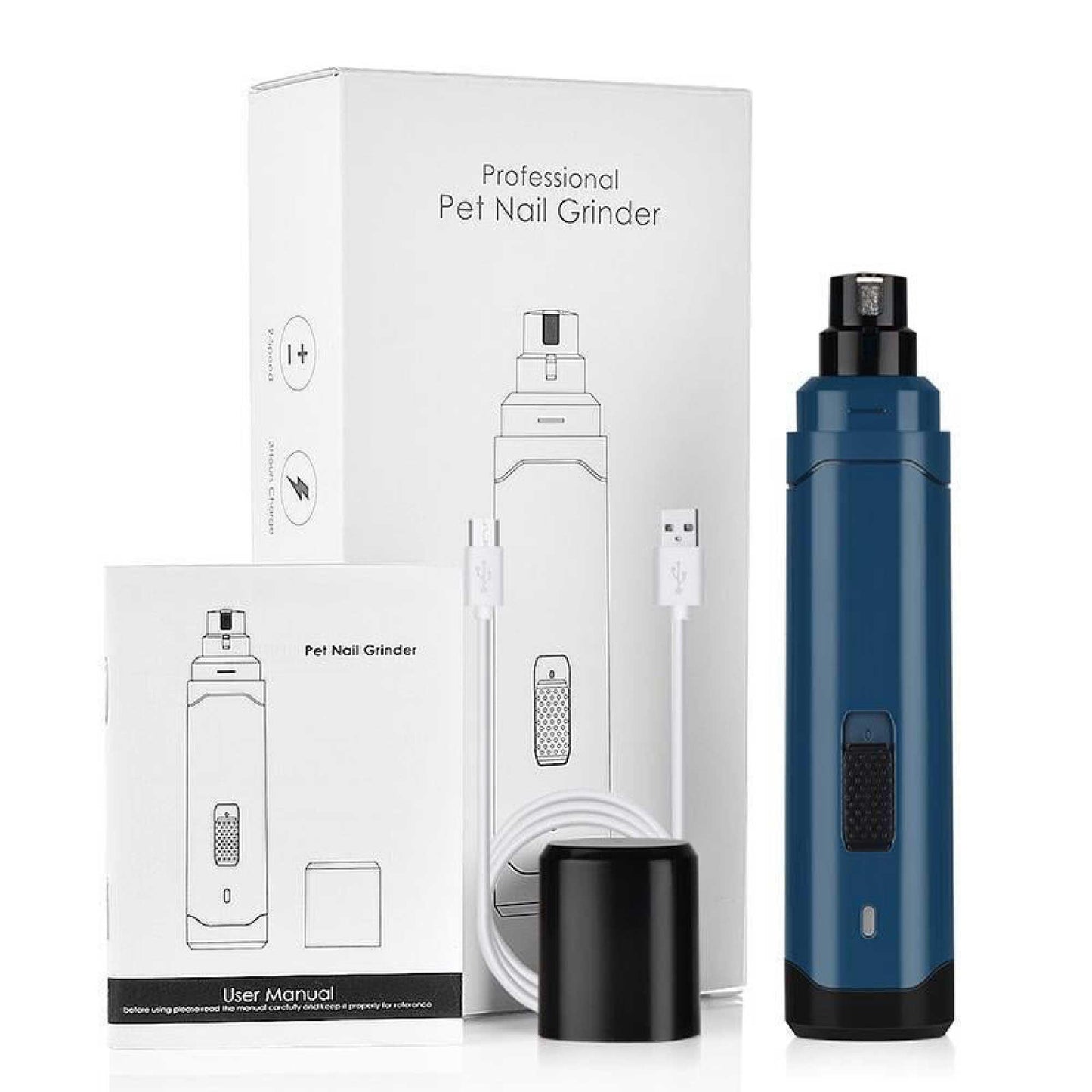 LED Light Pet Nail Grinder Dog Cat Electric Trimmer 2 Speed Rechargeable Filer - Mega Pet Store