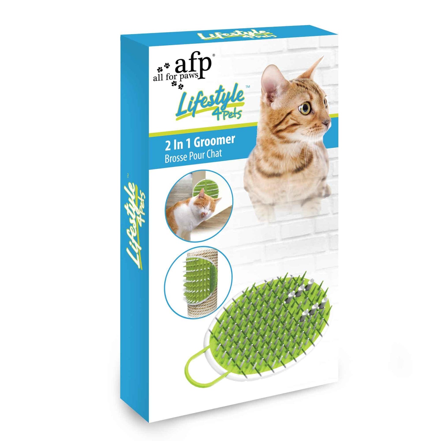 2-In-1 Cat Groomer Comb + Massager - Adjustable Furniture Mounted Pet Self Brush - Mega Pet Store