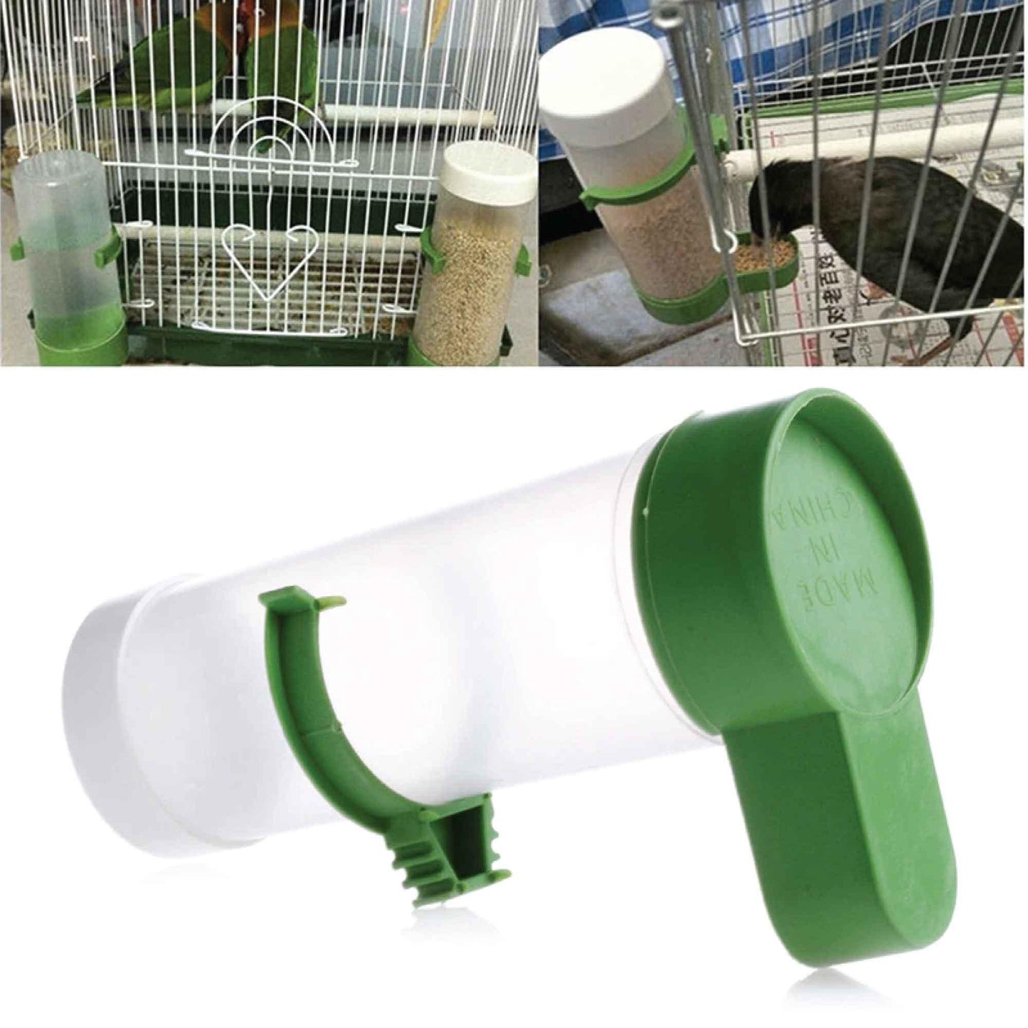 Bird Cage Food Dispenser Feeder Automatic Pet Parrot Budgie Cockatiel Aviary - Mega Pet Store