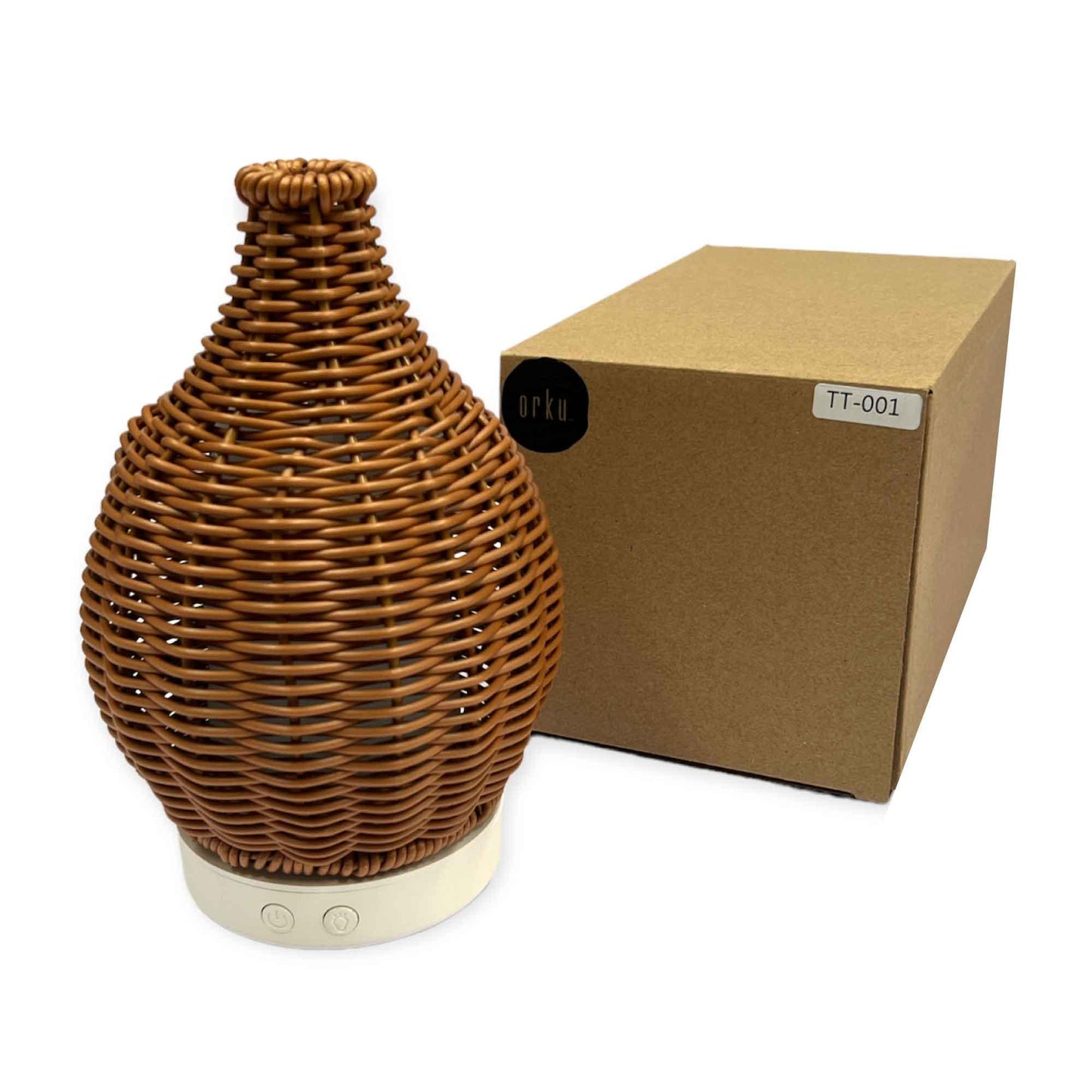 Essential Oil Aroma Diffuser and Remote - 100ml Rattan Woven Mist Humidifier - Mega Pet Store