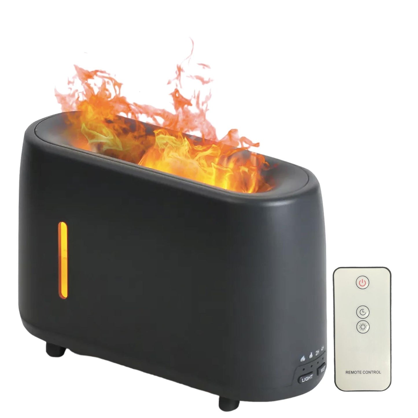 Essential Oil Aroma Diffuser and Remote - Grey 240ml Flame Fire Style Air Humidifier - Mega Pet Store