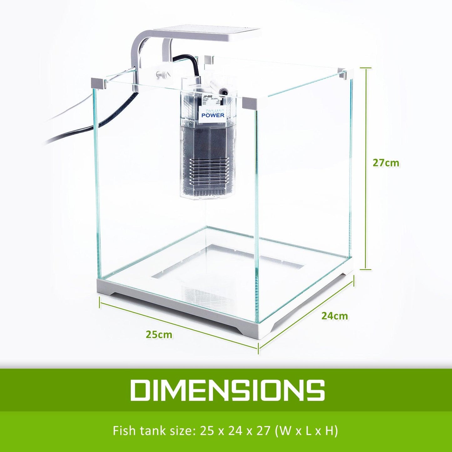 Aquarium Starfire Glass Fish Tank Set Filter Pump 16L - Mega Pet Store