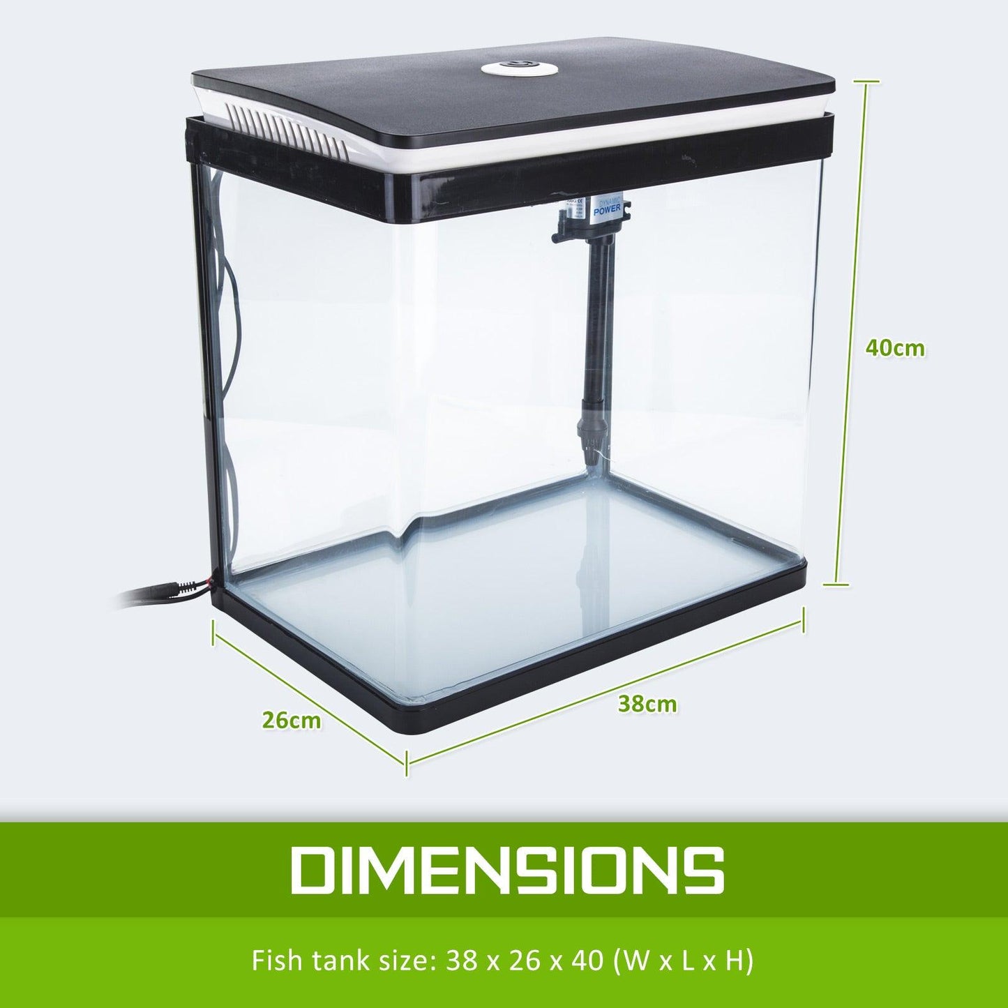 Aquarium Curved Glass RGB LED Fish Tank Set Filter Pump 30L - Mega Pet Store