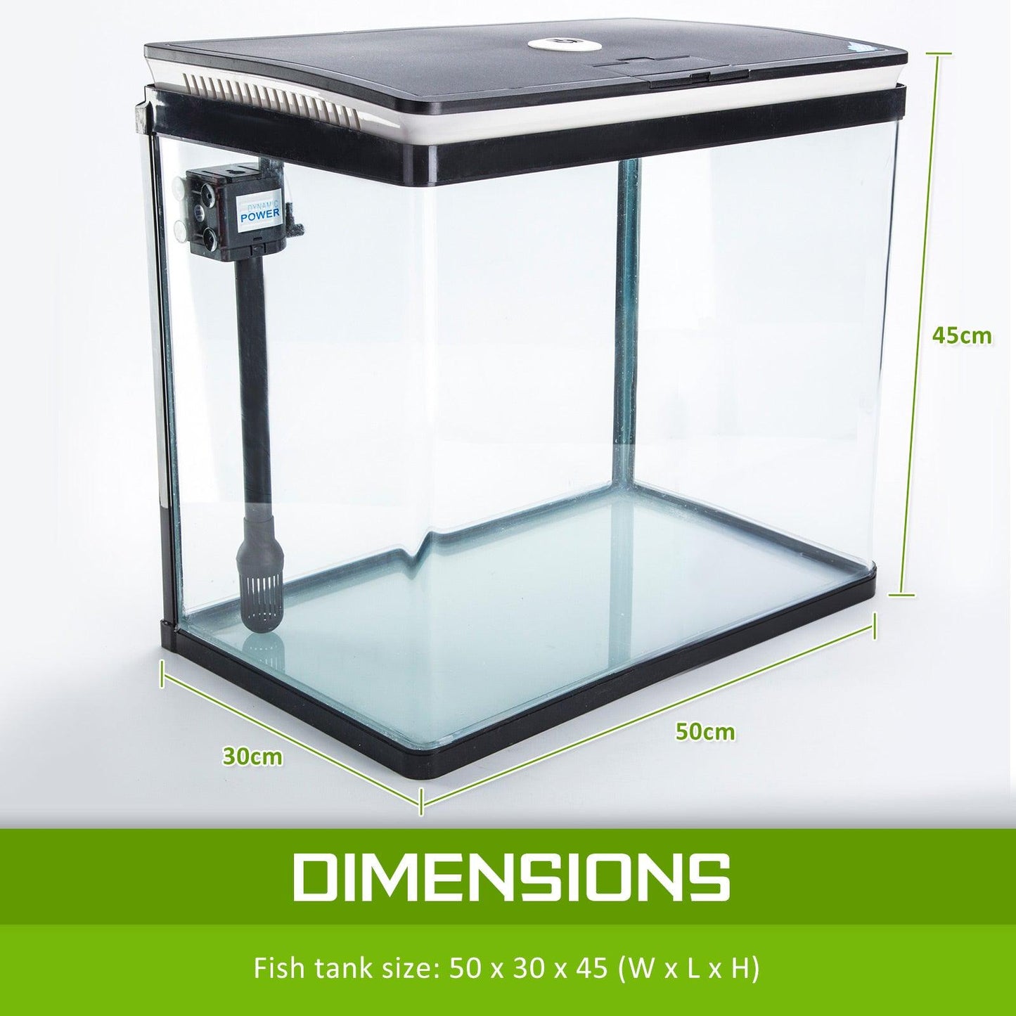 Aquarium Curved Glass RGB LED Fish Tank Set Filter Pump 52L - Mega Pet Store