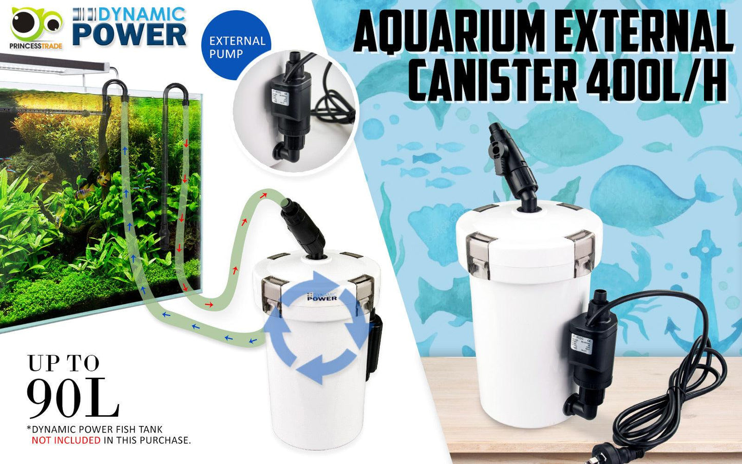 Aquarium External Canister Filter 400L/H - Mega Pet Store