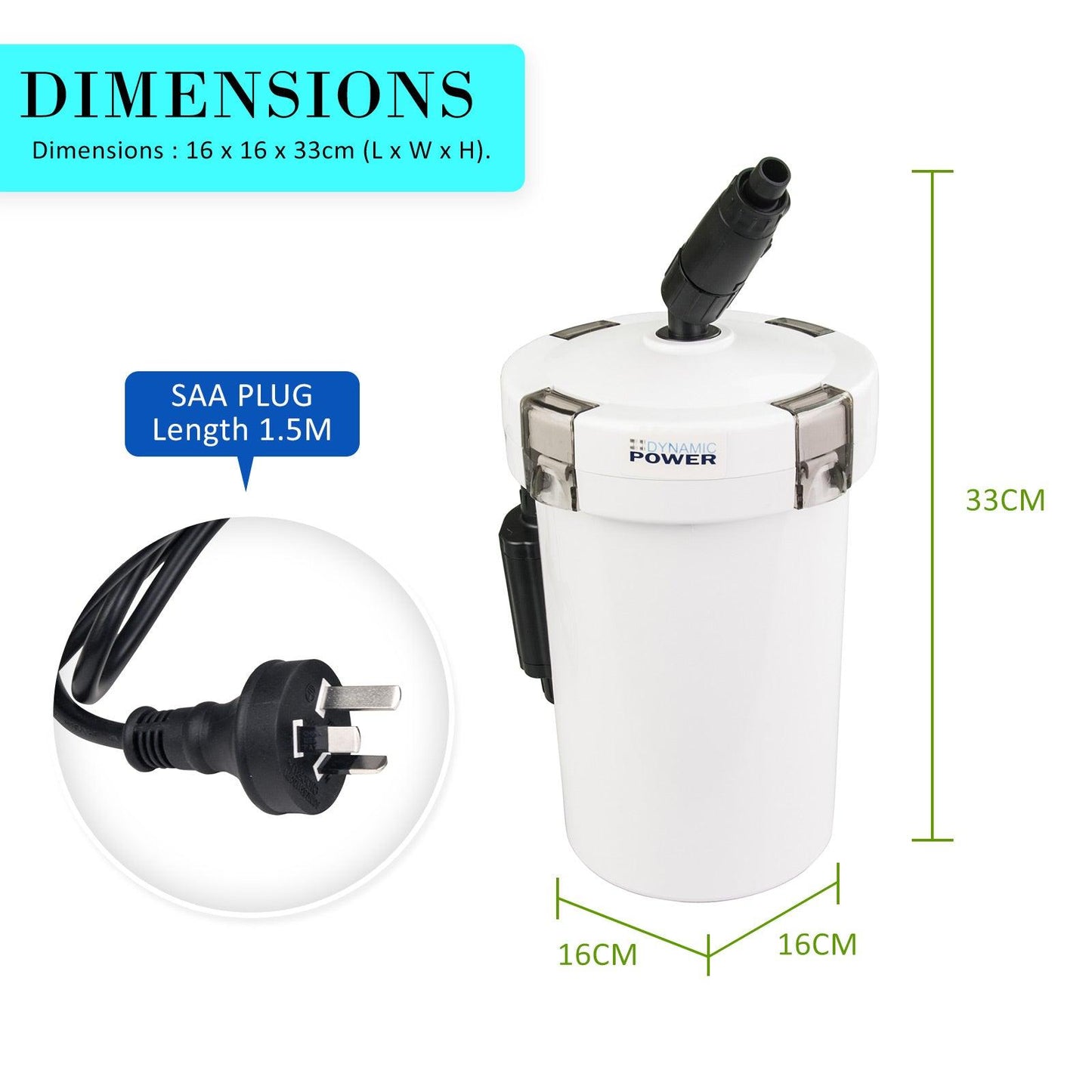 Aquarium External Canister Filter 400L/H - Mega Pet Store