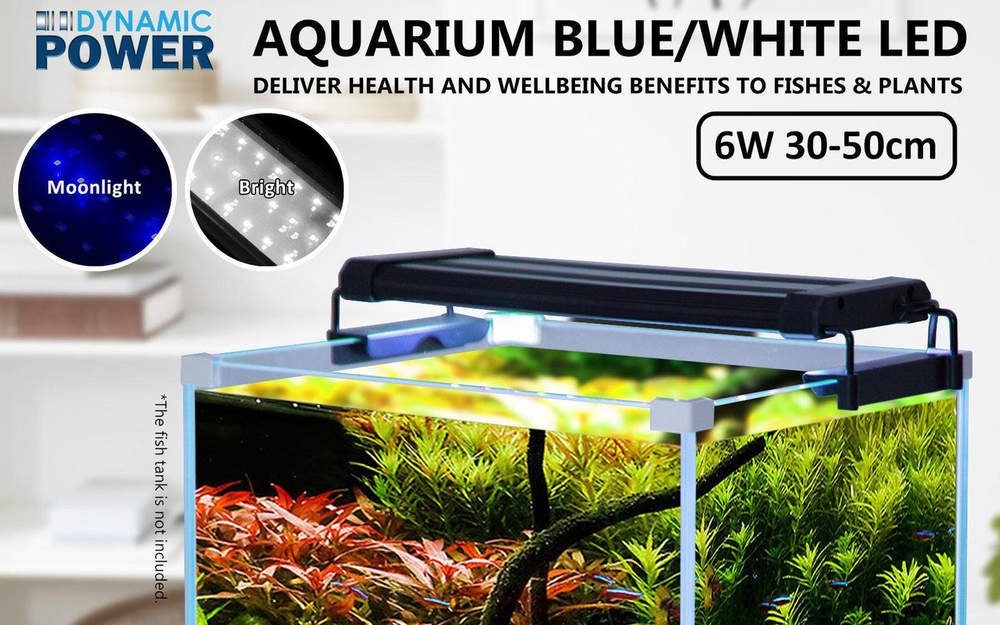 6W Set 2 Aquarium Blue White LED Light for Tank 30-50cm - Mega Pet Store
