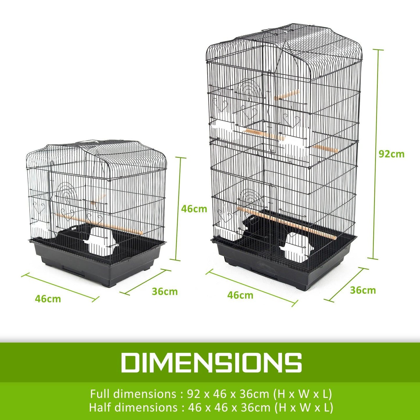 Bird Cage Parrot Aviary 2IN1 Design VEER 92cm - Mega Pet Store
