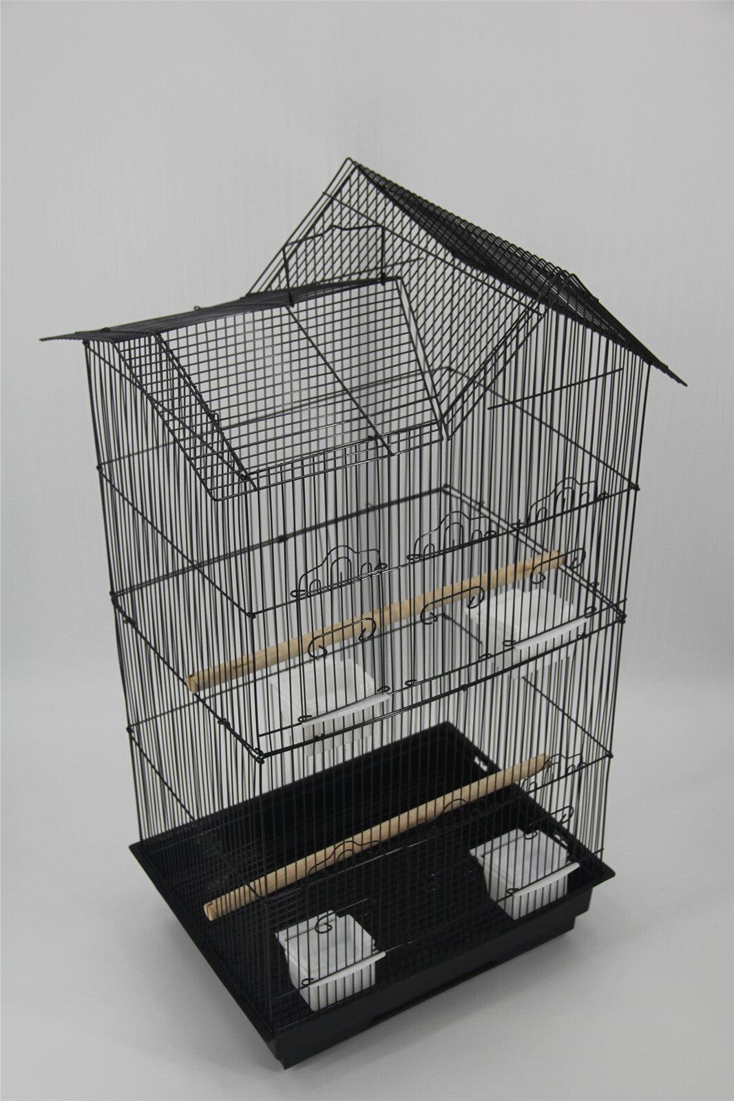 YES4PETS Medium Size Bird Cage Parrot Budgie Aviary with Perch - Black - Mega Pet Store