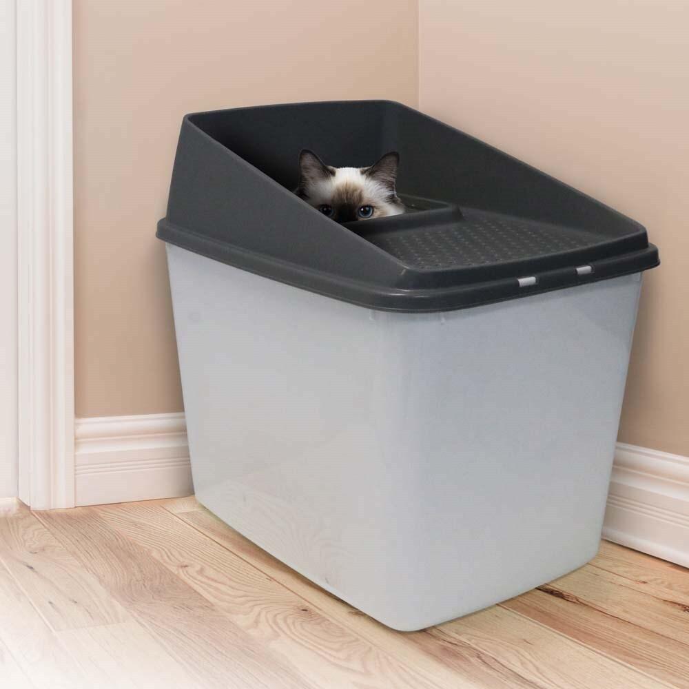 XL Top Entry Cat Litter Box No Mess Large Enclosed Covered Kitty Tray - Mega Pet Store