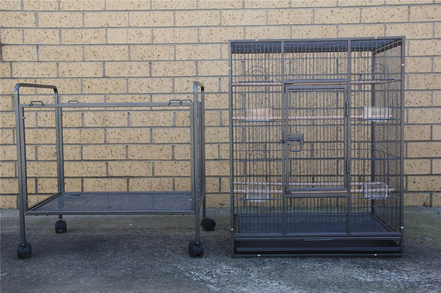 YES4PETS 135cm Bird Cage Parrot Aviary Pet Stand-alone Budgie Perch Castor Wheels - Mega Pet Store