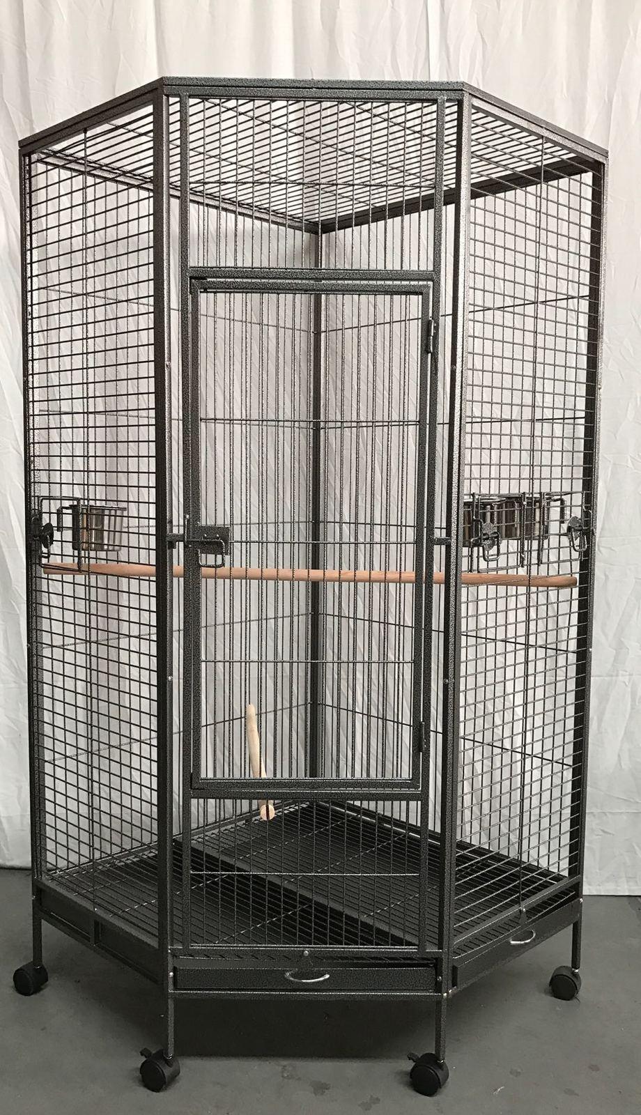 YES4PETS 162cm Large Corner Bird Cage Pet Parrot Aviary Perch Castor Wheel - Mega Pet Store