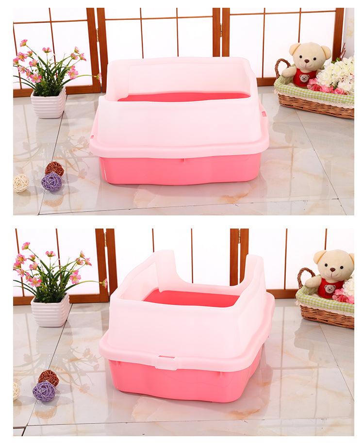 YES4PETS Large Deep Cat Kitty Litter Tray High Wall Pet Toilet Tray With Scoop Pink - Mega Pet Store