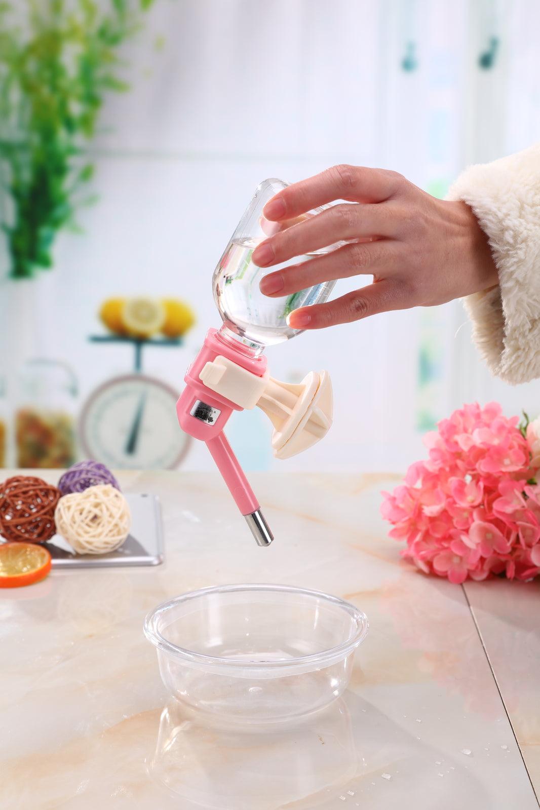 YES4PETS 2 x Pet Hanging Water Bottle No Drip Water Dispenser Rabbit Dog Cat Drinking Bottle-Pink - Mega Pet Store