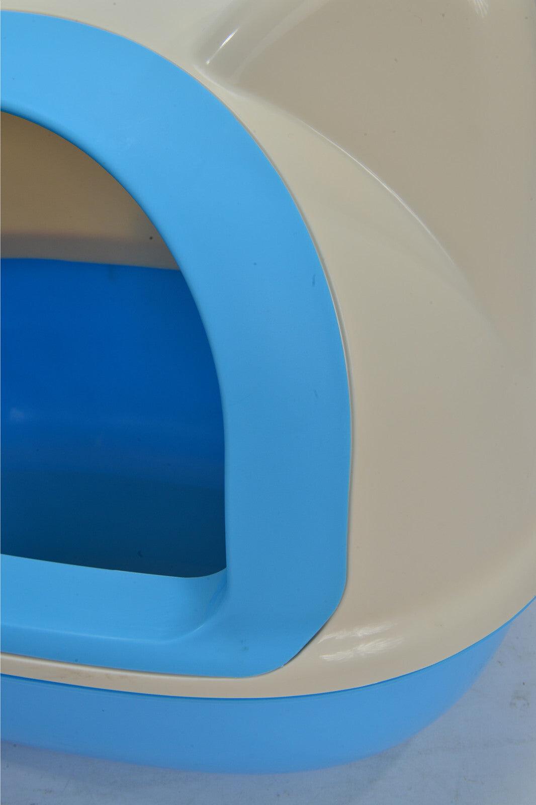 YES4PETS Medium Hooded Cat Toilet Litter Box Tray House With Scoop Blue - Mega Pet Store