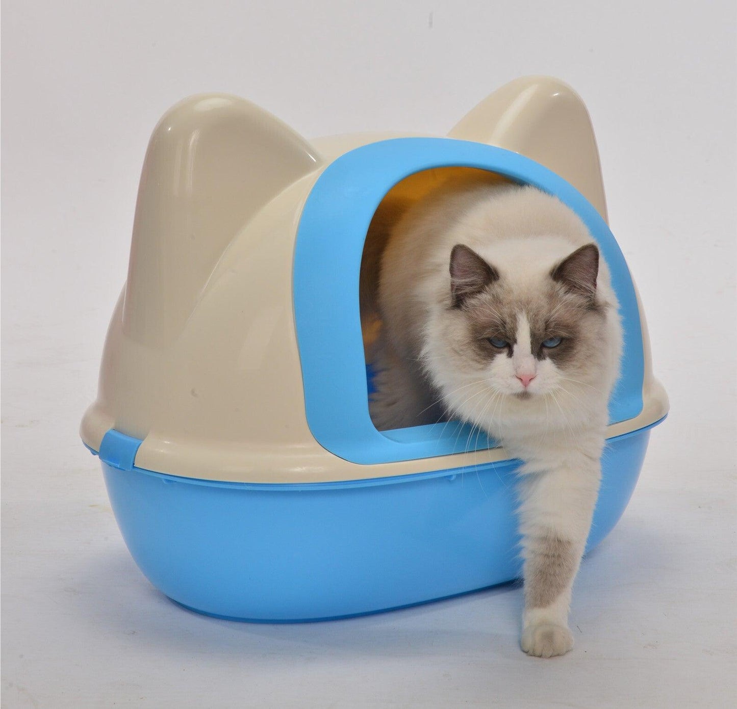 YES4PETS Medium Hooded Cat Toilet Litter Box Tray House With Scoop Blue - Mega Pet Store