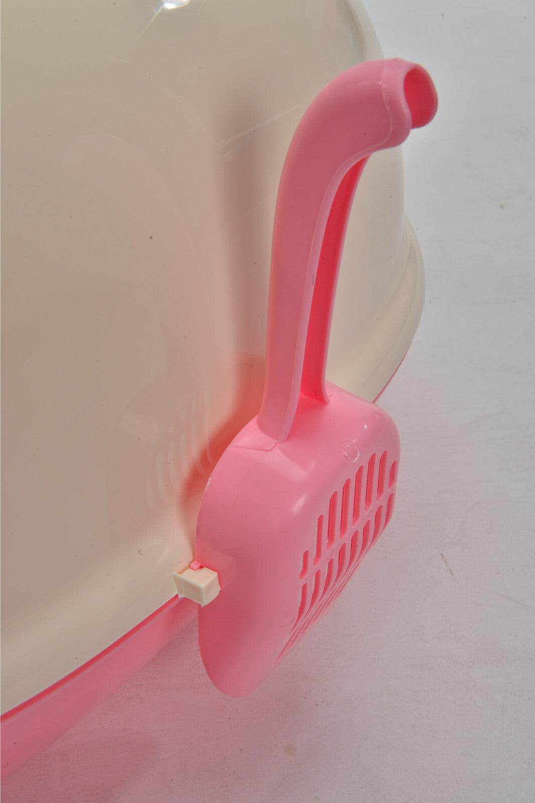 YES4PETS Medium Hooded Cat Toilet Litter Box Tray House With Scoop Pink - Mega Pet Store