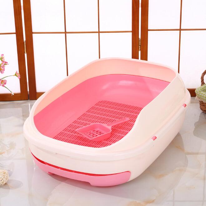 YES4PETS Large Portable Cat Toilet Litter Box Tray with Scoop and Grid Tray-Pink - Mega Pet Store