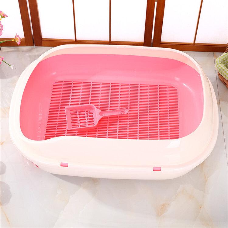 YES4PETS Large Portable Cat Toilet Litter Box Tray with Scoop and Grid Tray-Pink - Mega Pet Store