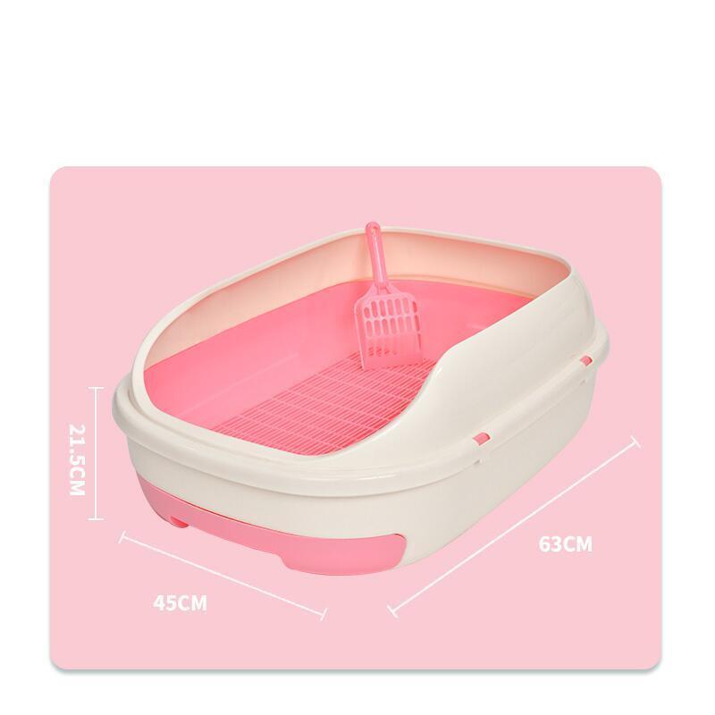 YES4PETS Large Portable Cat Toilet Litter Box Tray with Scoop and Grid Tray-Pink - Mega Pet Store