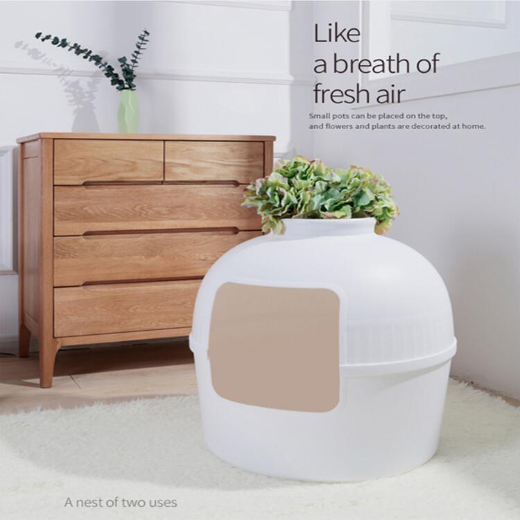 YES4PETS Multifunctional Cat Litter Box Pet Cat House Semi-Enclosed White - Mega Pet Store