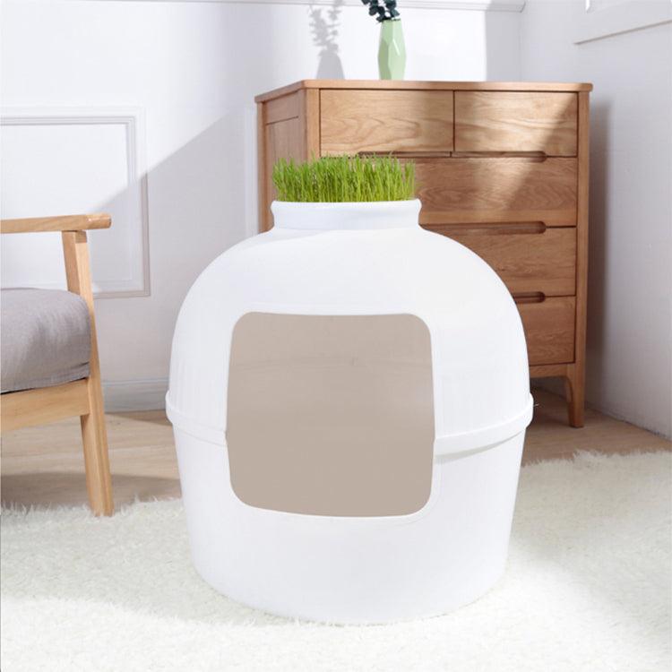YES4PETS Multifunctional Cat Litter Box Pet Cat House Semi-Enclosed White - Mega Pet Store