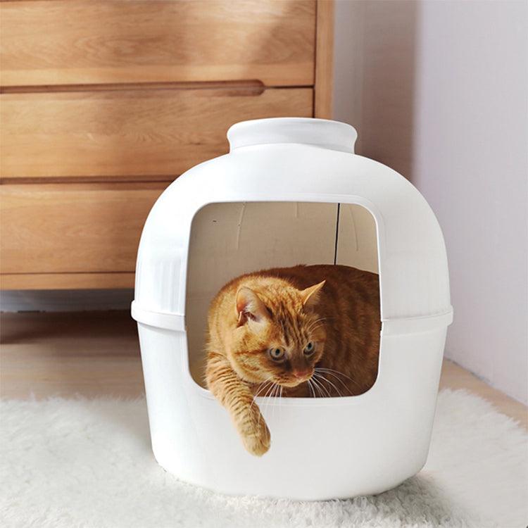 YES4PETS Multifunctional Cat Litter Box Pet Cat House Semi-Enclosed White - Mega Pet Store
