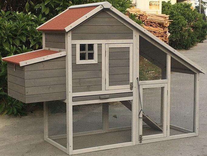 YES4PETS Grey Large Chicken Coop Rabbit Hutch Ferret Guinea Pig Cage Hen Chook Cat Kitten House - Mega Pet Store