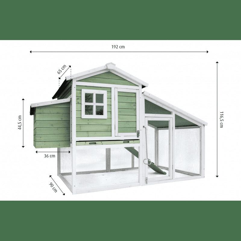 YES4PETS Large Chicken Coop Rabbit Hutch Ferret Cage Hen Chook Cat Kitten House 190x90X116 cm Green - Mega Pet Store