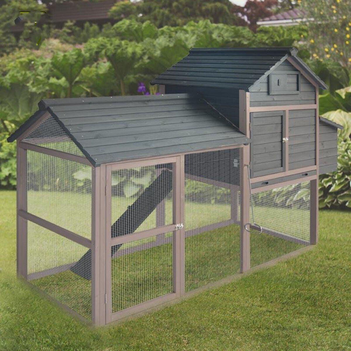 YES4PETS Grey XL Chicken Coop Rabbit Guinea Pig Hutch Ferret Guinea Pig House - Mega Pet Store