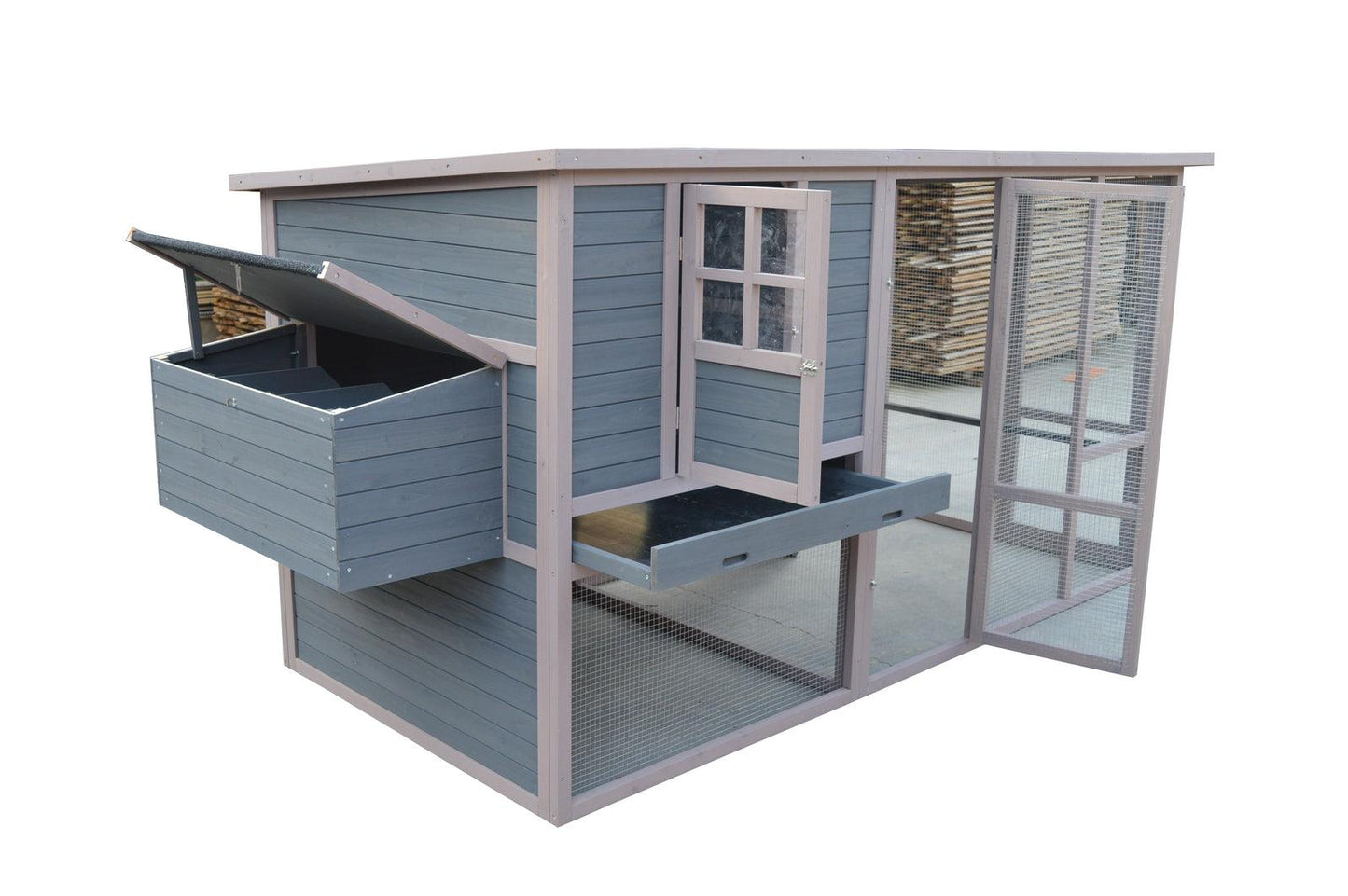 YES4PETS 290 cm XXL Grey Chicken Coop Guinea Pig Rabbit Hutch Ferret Guinea Pig House - Mega Pet Store