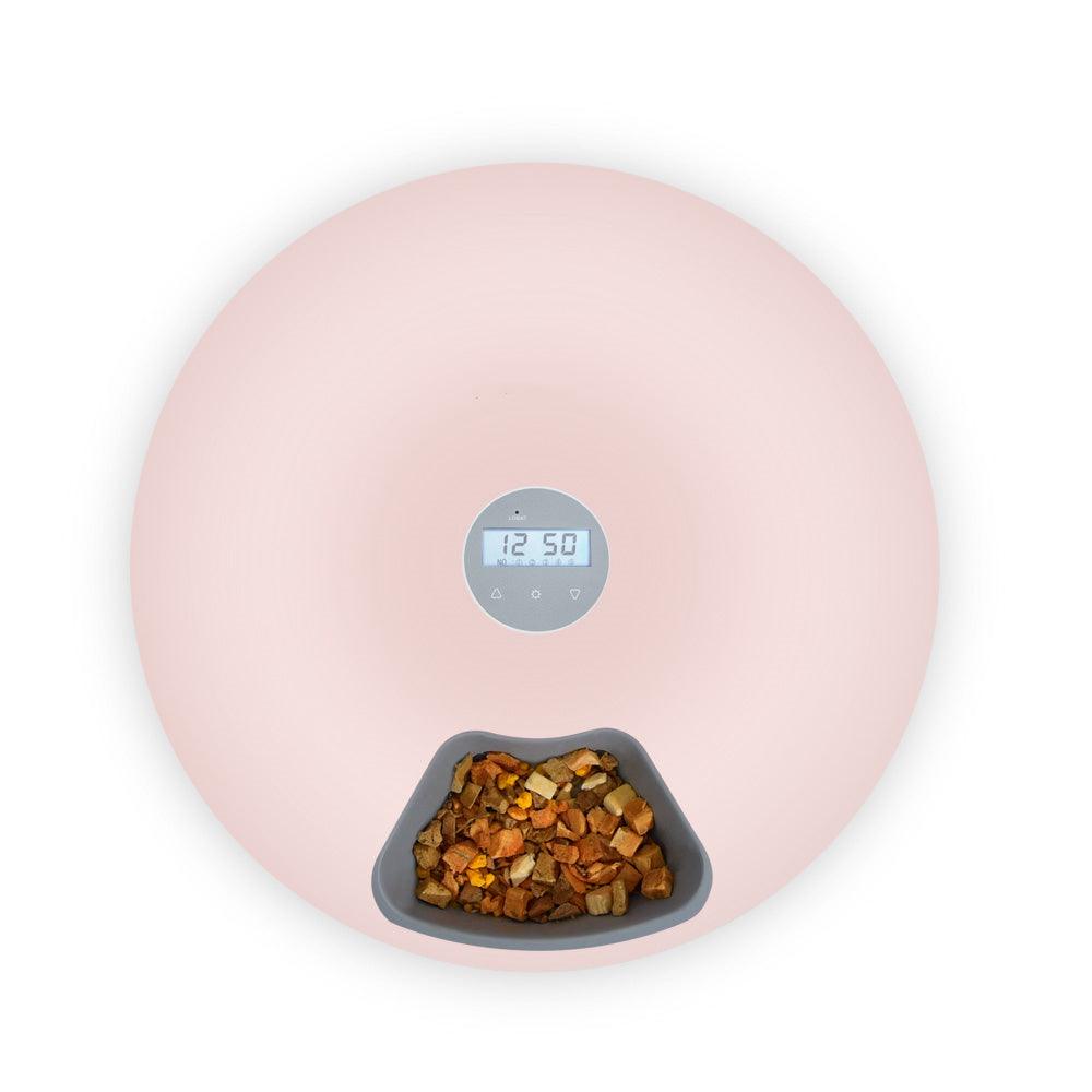 6 Meal Automatic Pet Dog Cat Food Feeder Dispenser with Programmable Timer Pink - Mega Pet Store