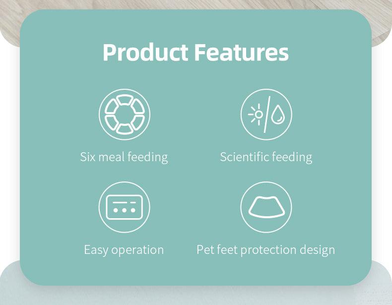 6 Meal Automatic Pet Dog Cat Food Feeder Dispenser with Programmable Timer Pink - Mega Pet Store