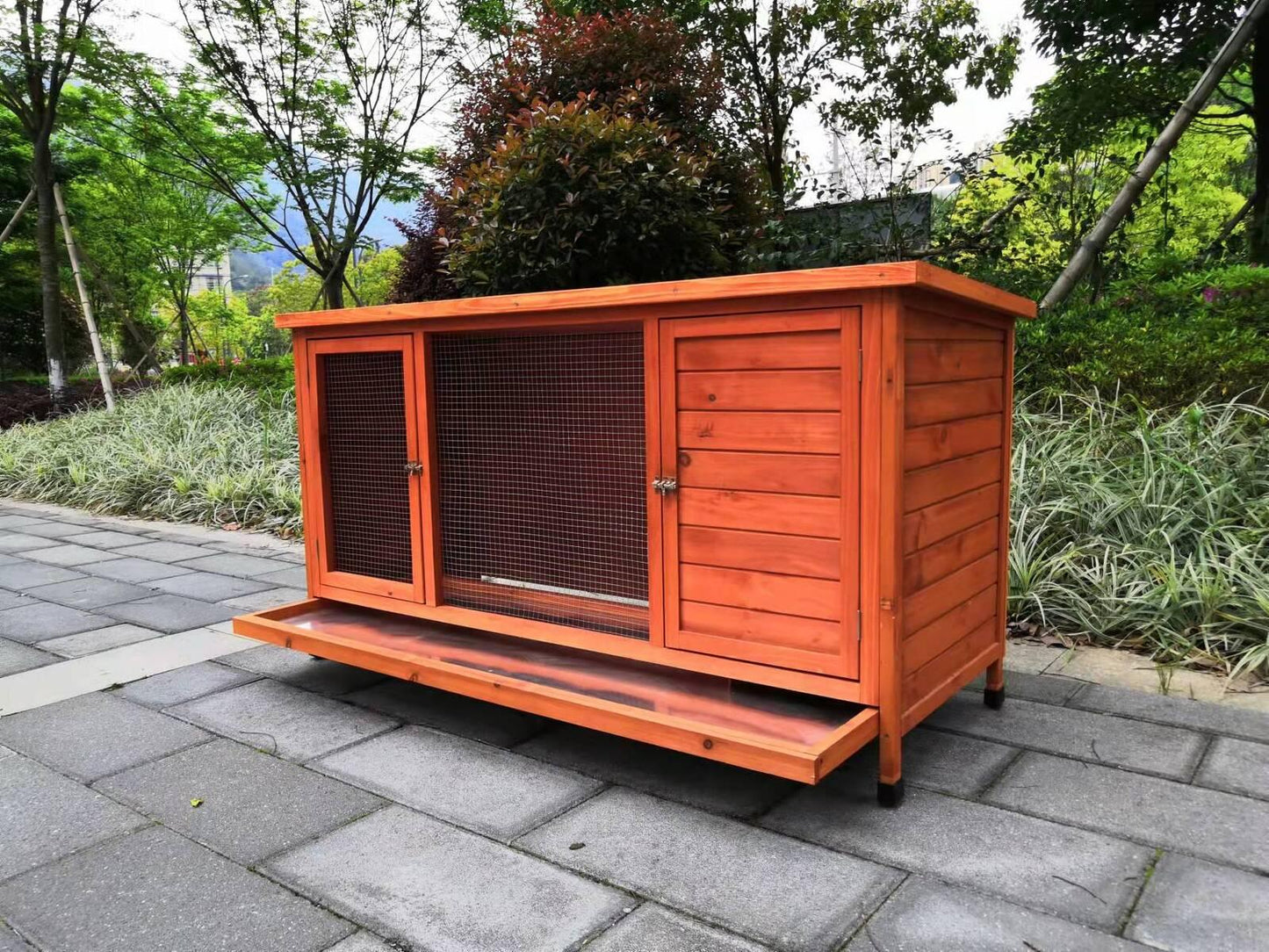 YES4PETS XXL Rabbit Hutch Guinea Pig Cage , Ferret cage Chicken Coop W Pull Out Tray 150x60x75 cm - Mega Pet Store