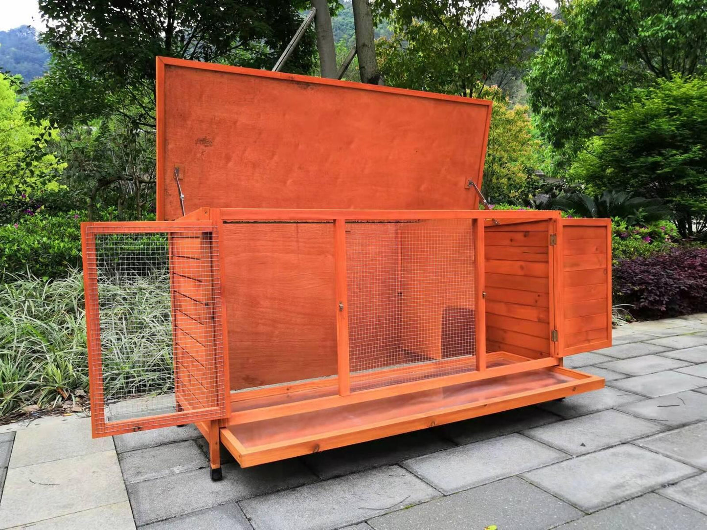 YES4PETS XXL Rabbit Hutch Guinea Pig Cage , Ferret cage Chicken Coop W Pull Out Tray 150x60x75 cm - Mega Pet Store