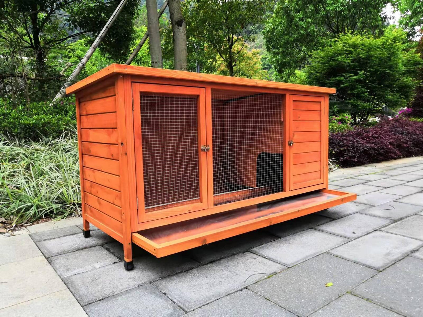 YES4PETS XXL Rabbit Hutch Guinea Pig Cage , Ferret cage Chicken Coop W Pull Out Tray 150x60x75 cm - Mega Pet Store