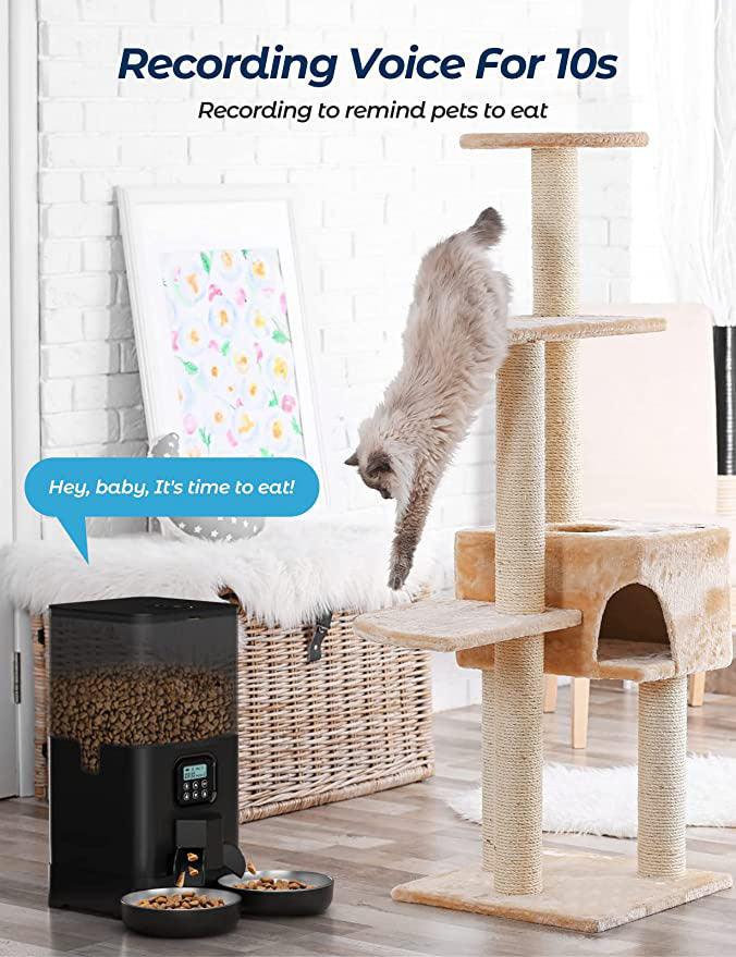 YES4PETS 6L Automatic Digital Pet Dog Cat Feeder Double Food Bowl Dispenser - Mega Pet Store