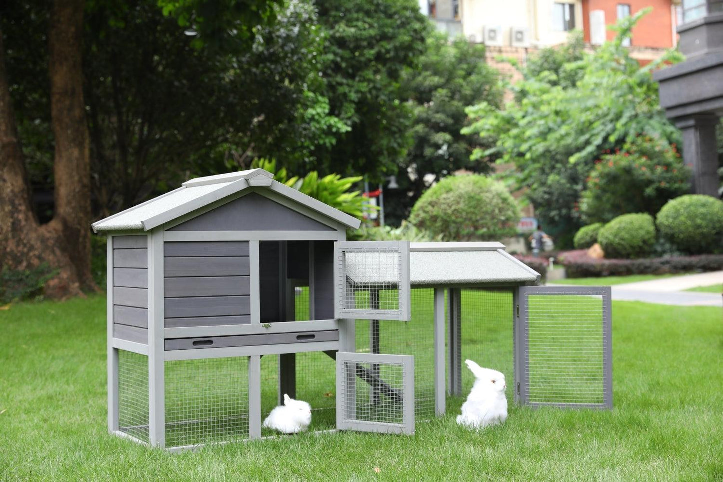 YES4PETS 148cm Rabbit Hutch Quail Run Wooden Cage Guinea Pig Cage House - Mega Pet Store