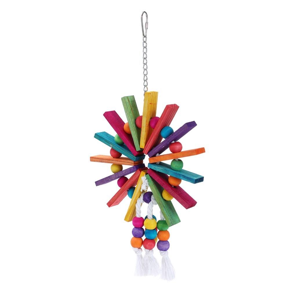 YES4PETS 4 X Assorted Wood Large Hanging Swing Bird Parrot Parakeet Cockatiel Budgie Toys - Mega Pet Store