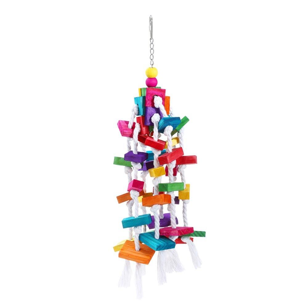 YES4PETS 4 X Assorted Wood Large Hanging Swing Bird Parrot Parakeet Cockatiel Budgie Toys - Mega Pet Store