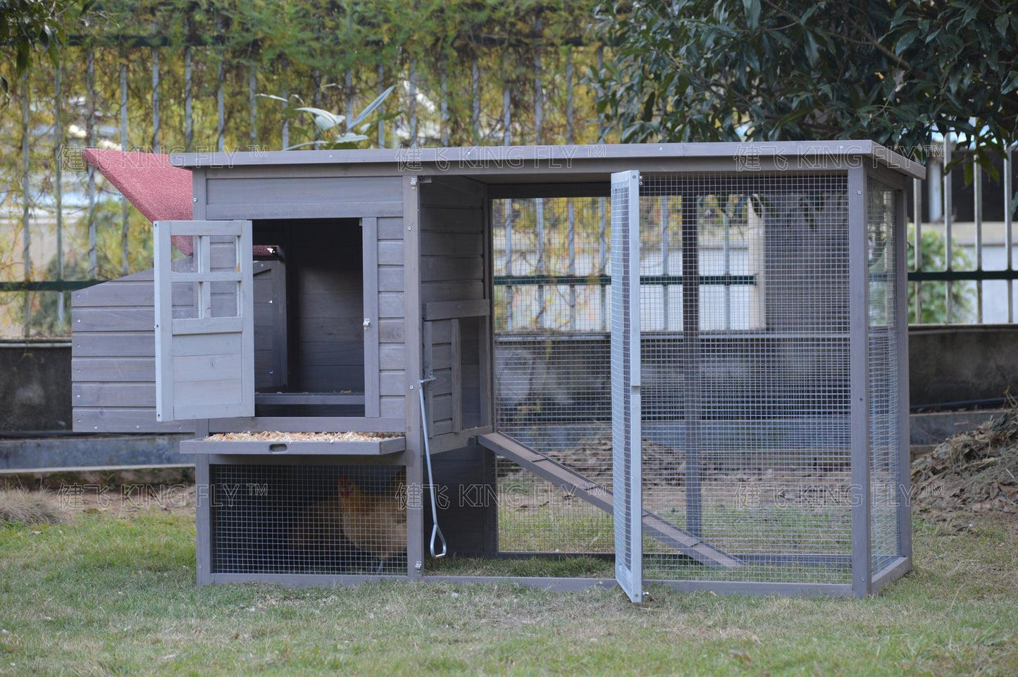 YES4PETS Grey Large Chicken Coop Rabbit Hutch Ferret Cage Hen Chook Cat House - Mega Pet Store