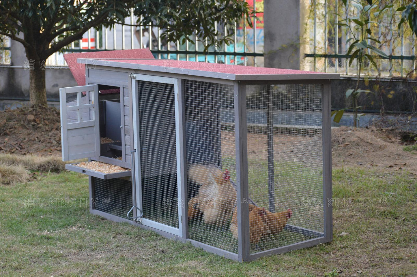 YES4PETS Grey Large Chicken Coop Rabbit Hutch Ferret Cage Hen Chook Cat House - Mega Pet Store