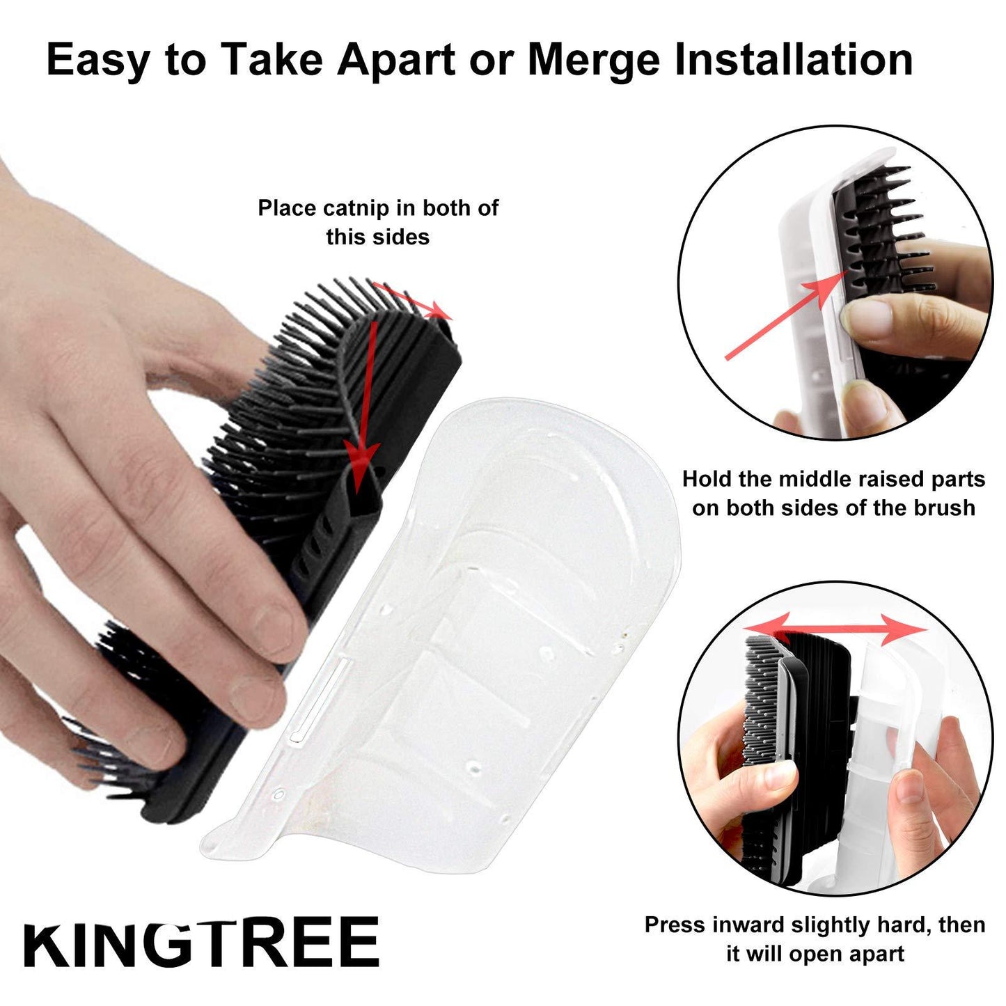 Cat Self Groomer Catnip Dog Cat Toy Corner Groomer Wall Corner Scratcher Comb Grooming Massage Brush Black - Mega Pet Store