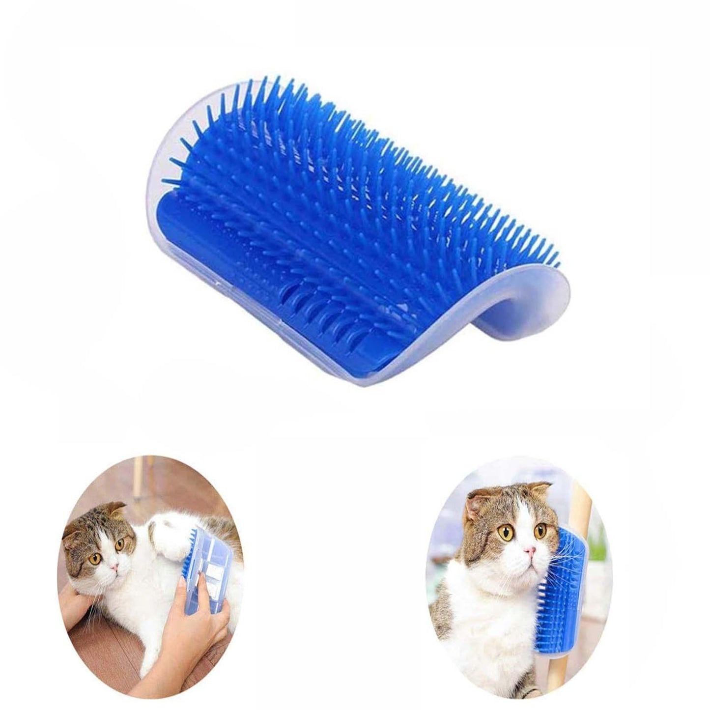 Cat Self Groomer Catnip Dog Cat Toy Corner Groomer Wall Corner Scratcher Comb Grooming Massage Brush Blue - Mega Pet Store